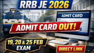 RRB JE Admit Card 2026